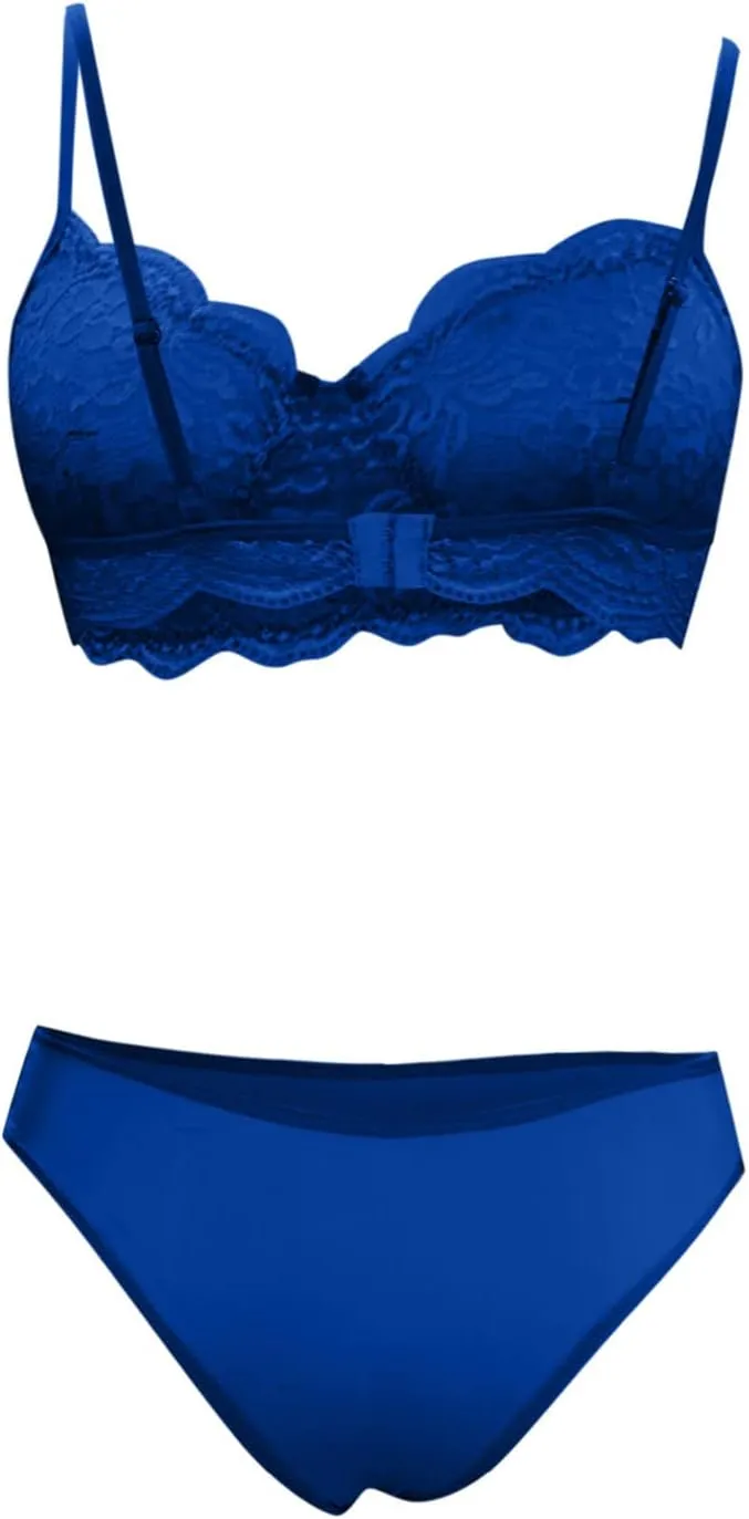 Womens Lingerie Set 2 Piece Lace Patchwork Lingerie Set Sexy V Neck Push Up Bra and Panty Sets Babydoll Sleepwear