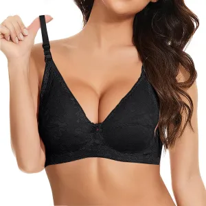 Women's Lingerie Sexy Lace Bra Push Up Effect Plus Size Bras Outfits Sheer Balconette Underwire Unlined Bralettes