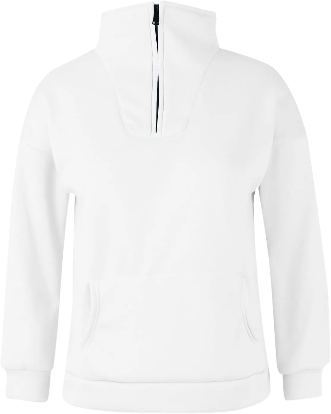 Womens Long Sleeve Solid Color Half Zip Sweatshirts Fall Winter Trendy Outfits Hoodies With Pockets Workout Pullover