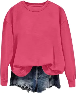 Womens Oversized Sweatshirts Casual Crewneck Long Sleeve Pullover Tops Spring Trendy Comfy Outfits Winter Clothes