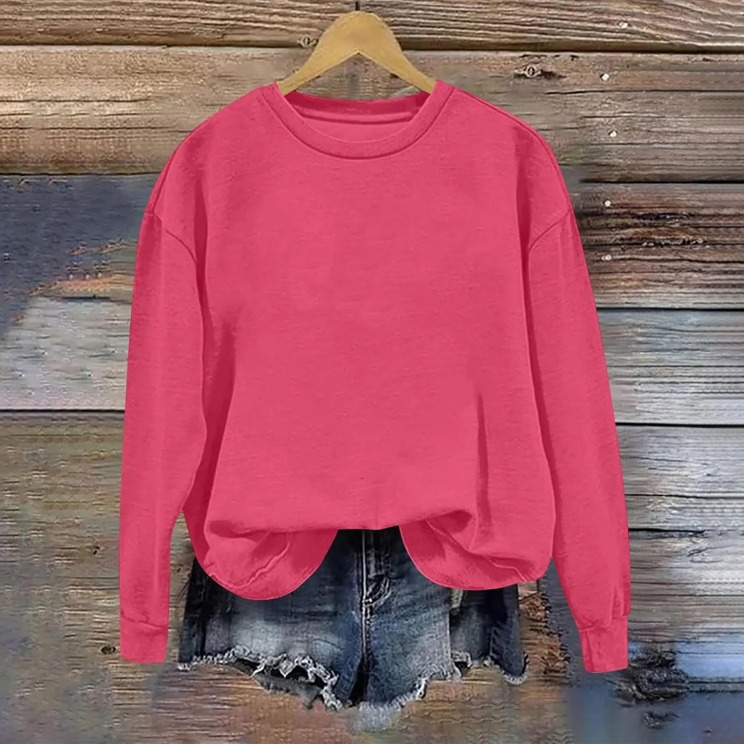 Womens Oversized Sweatshirts Casual Crewneck Long Sleeve Pullover Tops Spring Trendy Comfy Outfits Winter Clothes