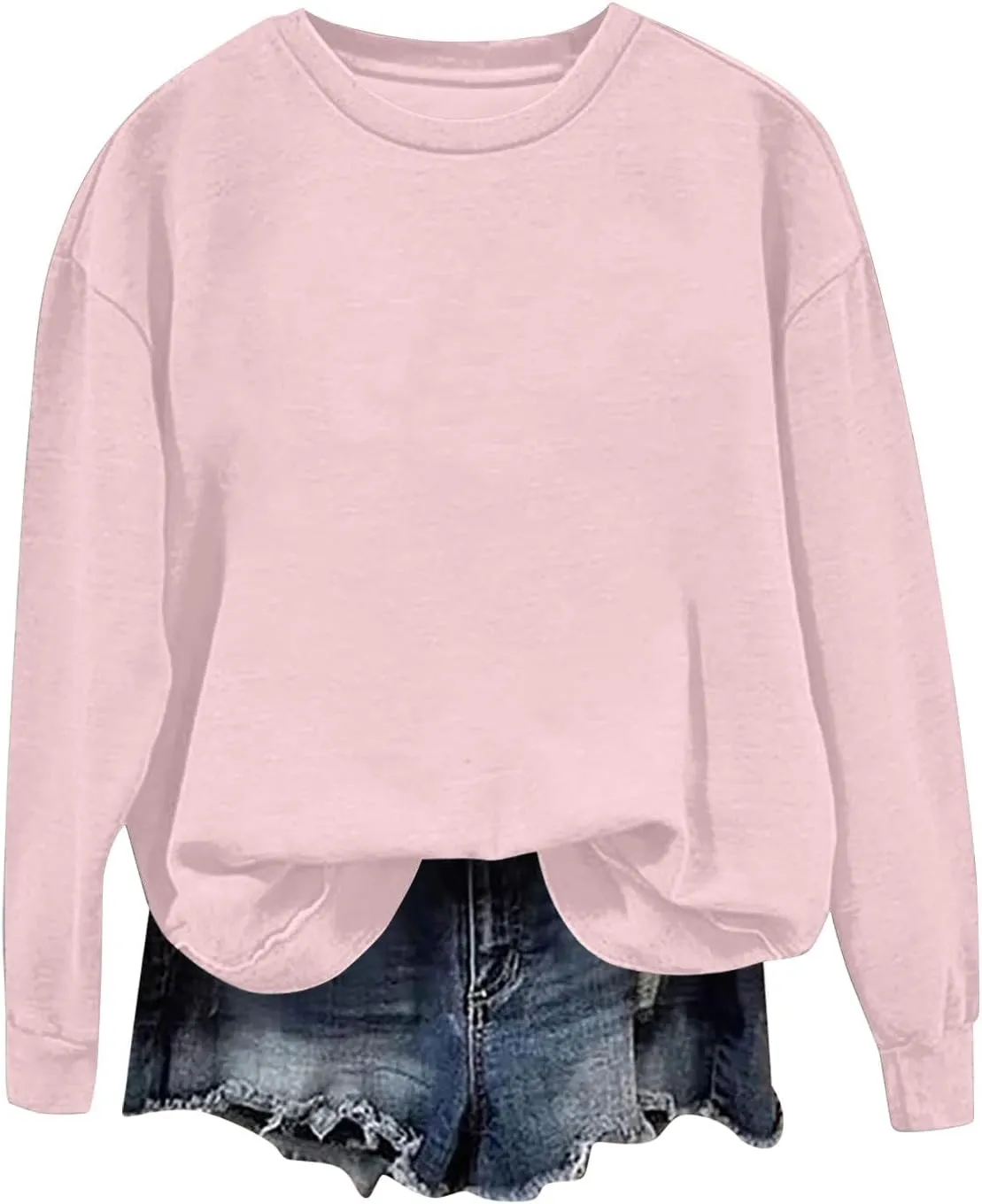 Womens Oversized Sweatshirts Casual Crewneck Long Sleeve Pullover Tops Spring Trendy Comfy Outfits Winter Clothes