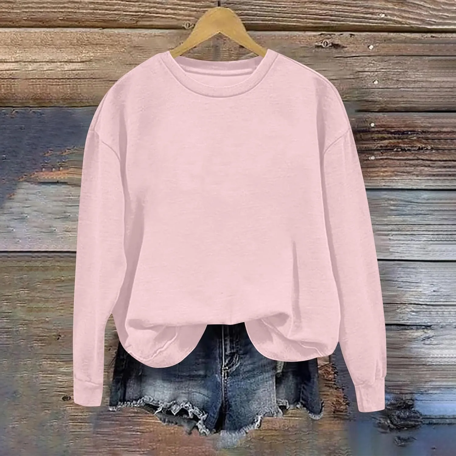 Womens Oversized Sweatshirts Casual Crewneck Long Sleeve Pullover Tops Spring Trendy Comfy Outfits Winter Clothes
