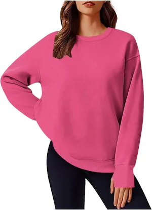 Womens Oversized Sweatshirts Spring Trendy Long Sleeve Crewneck Pullover Tops Casual Comfy Outfits with Thumb Holes