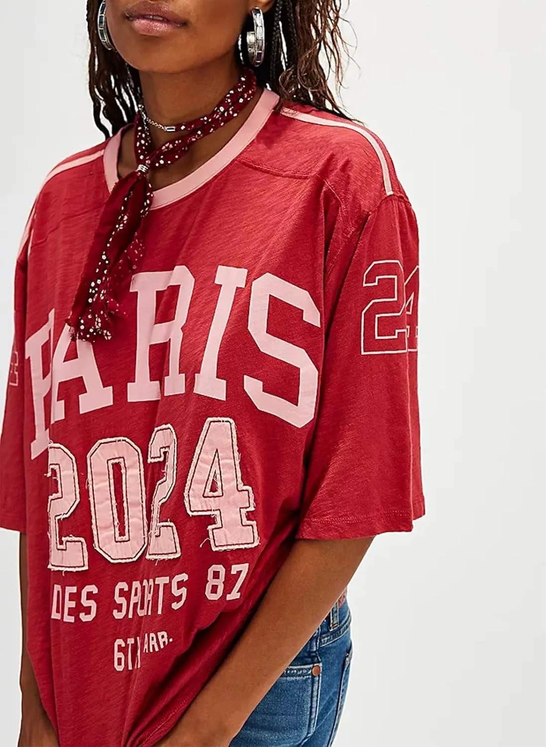Womens Oversized Tshirt Graphic Tees Crew Neck Summer Short Sleeve Shirts Funny Letter Printed Loose Fit Y2k Trendy Tops