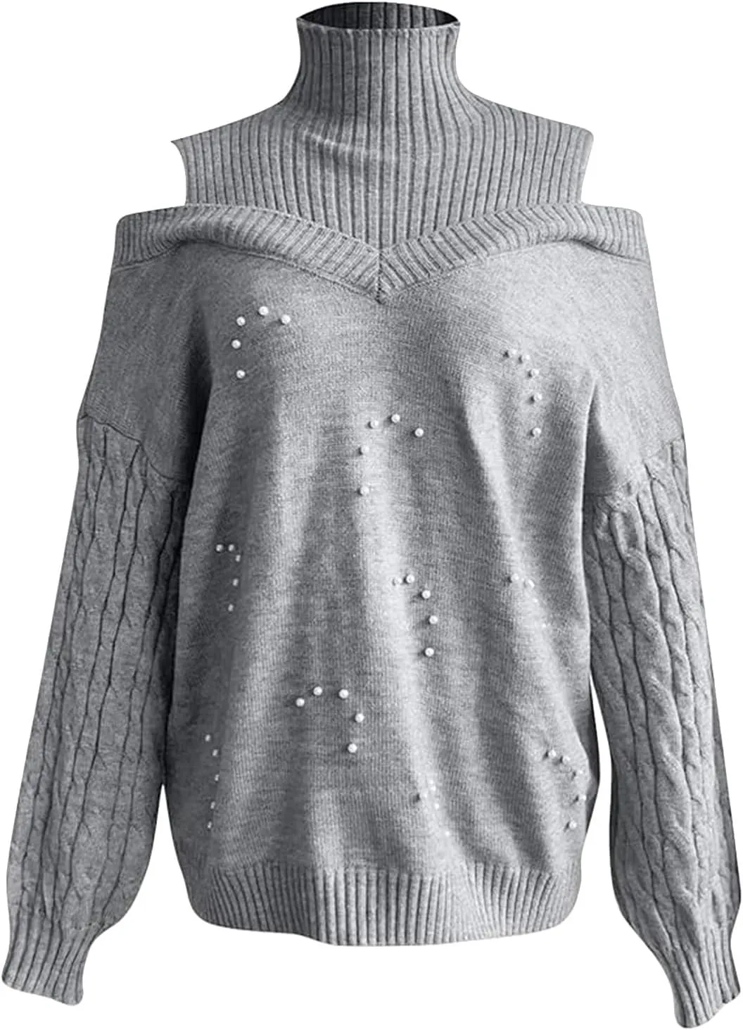 Women's Oversized Turtleneck Long Sleeve Fuzzy Knit Casual Chunky Warm 2024 Fall Pullover Pullover Sweaters for