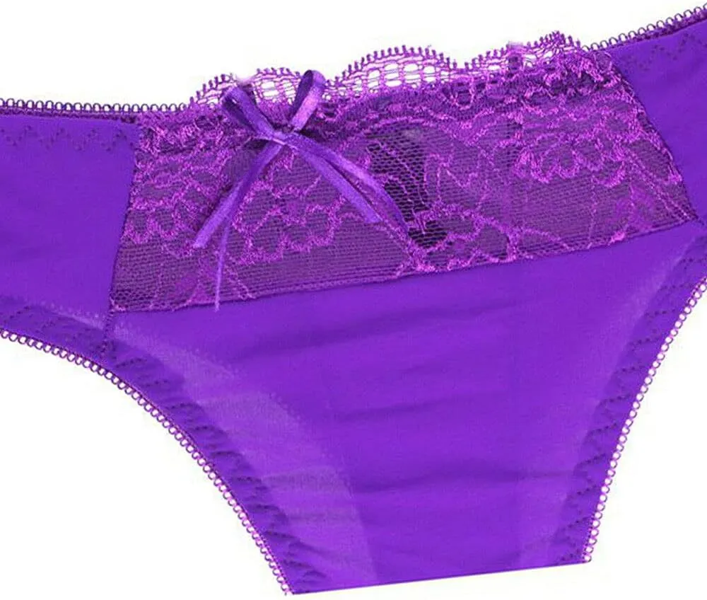 Womens Plunge Bra Panties Lingerie Set Sexy Bras Lace Lined Underwire Underwear