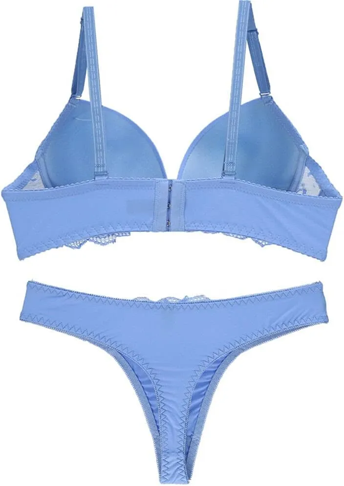 Womens Plunge Bra Panties Lingerie Set Sexy Bras Lace Lined Underwire Underwear