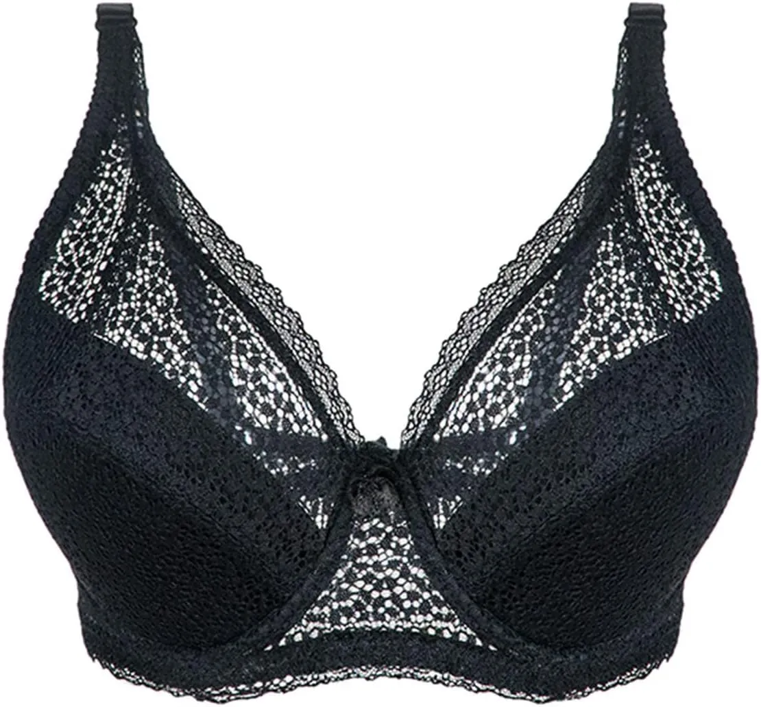Women's Push Up Lace Bra Underwire Plunge Full Coverage Bras Stretchable Straps Bra Sexy Plus Size Support