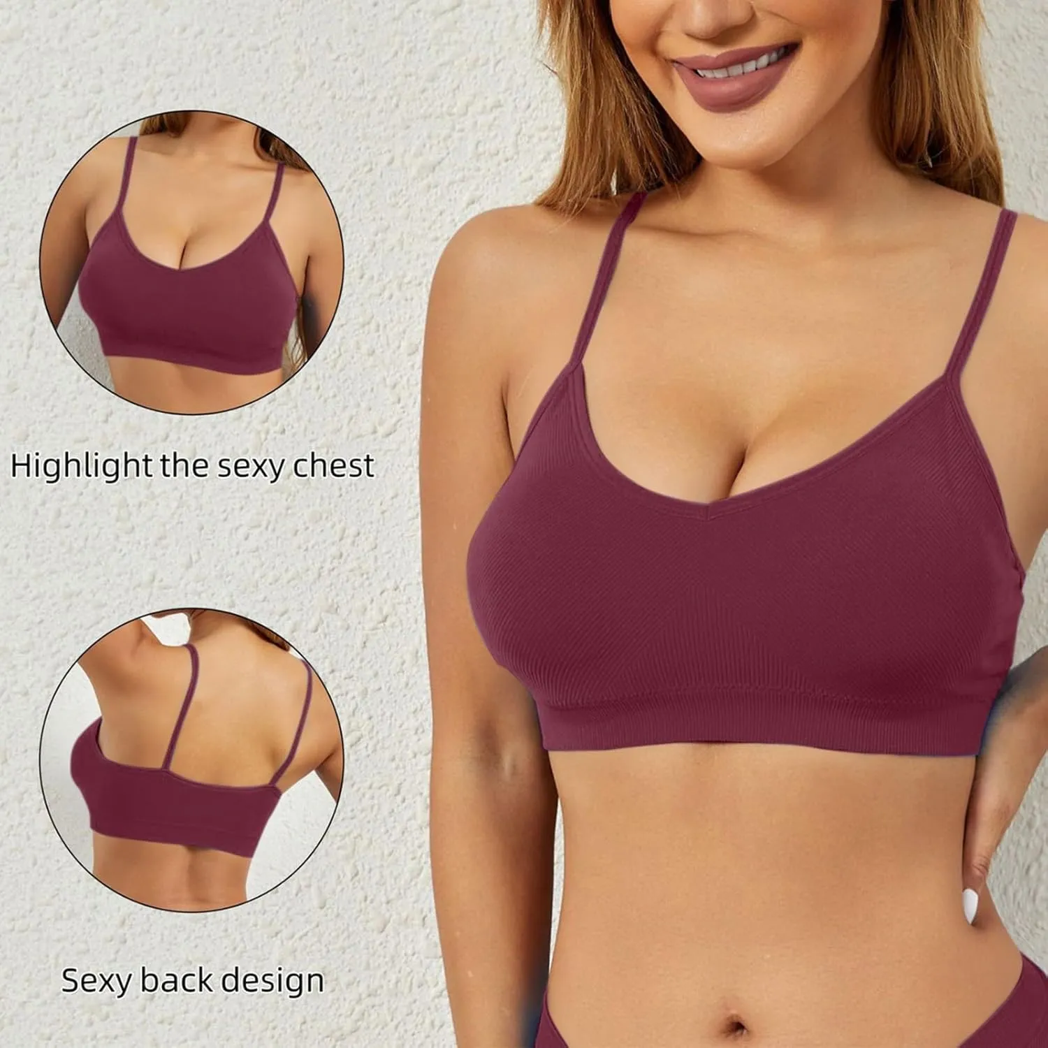 Womens Scoop Neck Longline Sports Bra - Adjustable Straps Workout Crop Tank Top with Built in Pads