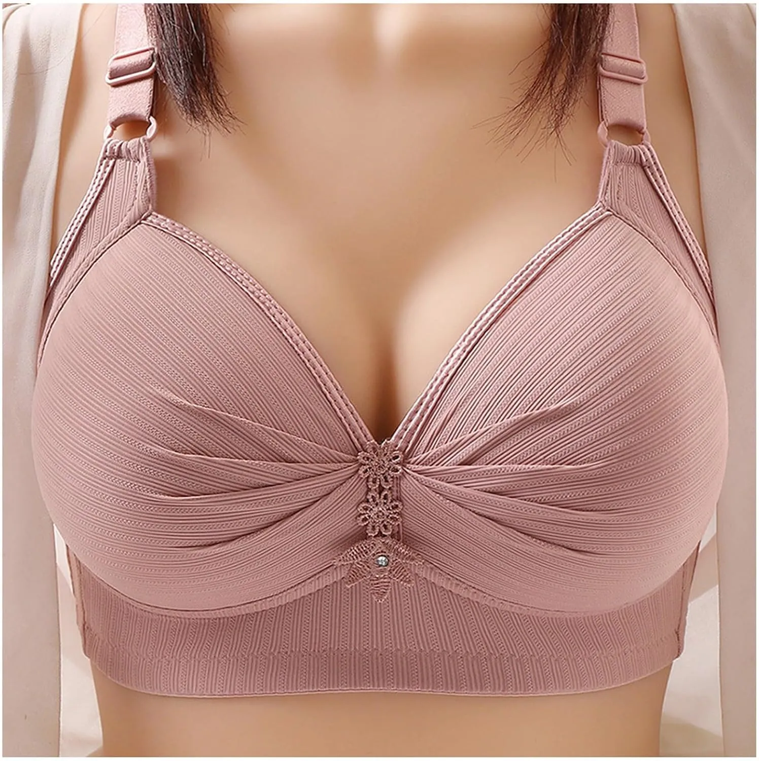 Womens Seamless Stretch No Underwire Bra Sexy Padded Adjustable Straps Comfort Bra Bralette