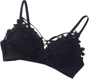 Women's Sexy Floral Lace Bralette Comfy Wireless Padded Breathable Bras Trendy Full Coverage Daily Bra Underwear