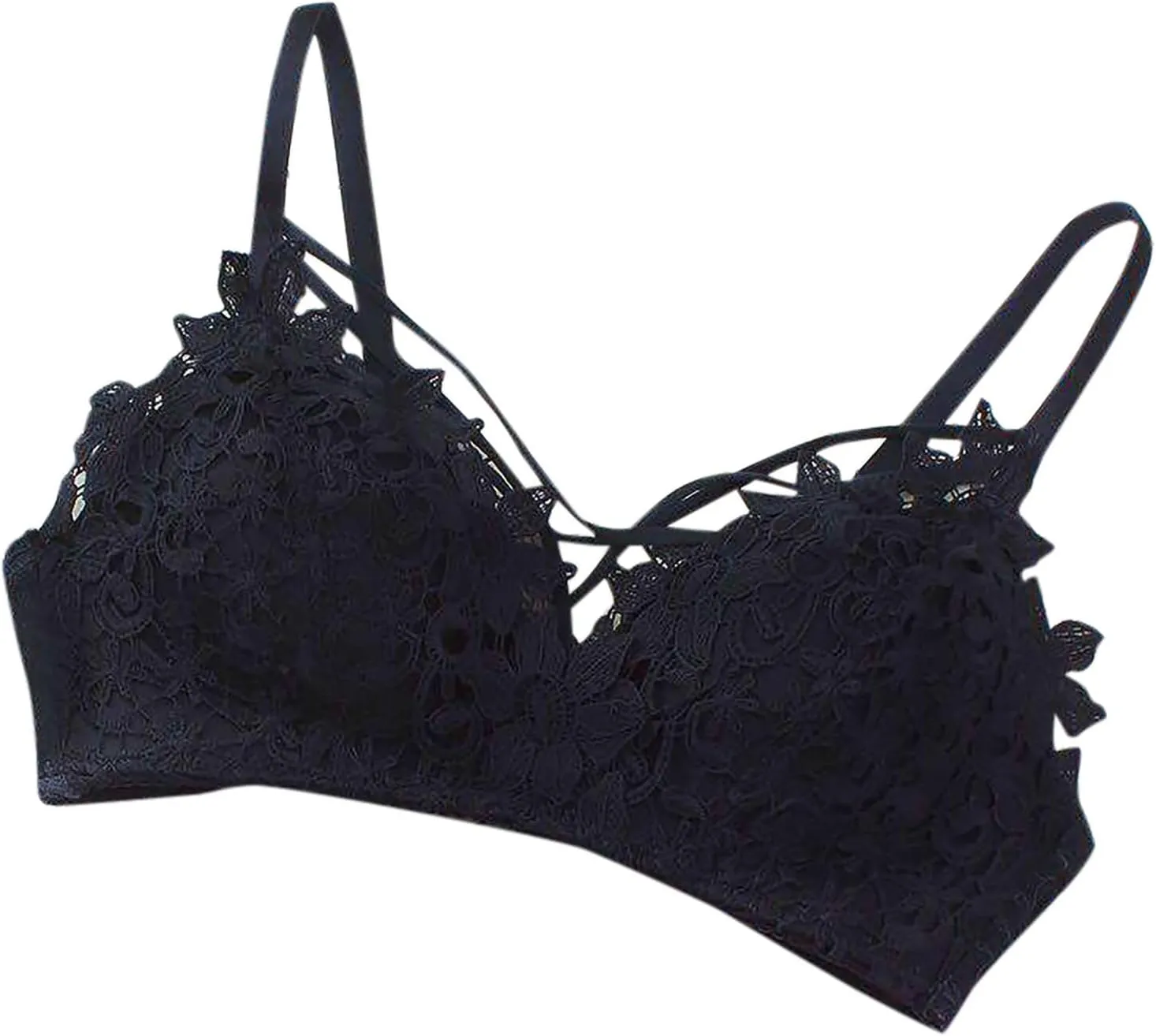 Women's Sexy Floral Lace Bralette Comfy Wireless Padded Breathable Bras Trendy Full Coverage Daily Bra Underwear