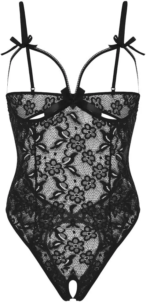 Womens Sexy Lace Chemise Babydoll Thong Low Waist Short Dress Bra and Knickers Set Nightwear Lingerie Sets