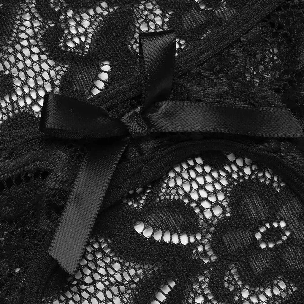 Womens Sexy Lace Chemise Babydoll Thong Low Waist Short Dress Bra and Knickers Set Nightwear Lingerie Sets