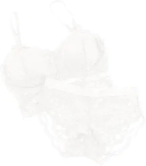 Womens Sexy Lace Lingerie Sets Comfortable Padded Lace Bralettes Tshirt Bras With See Through Panties Underwear