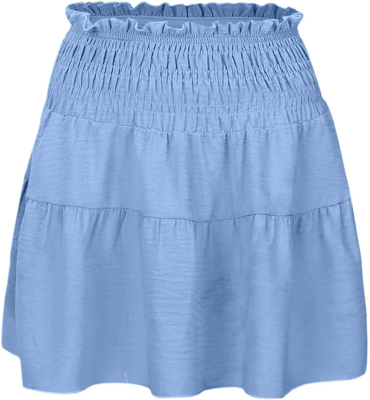 Women's Skirt Flowy A Line High Waisted Peplum Mini Skirt Pleated Cute Womens Long Dress
