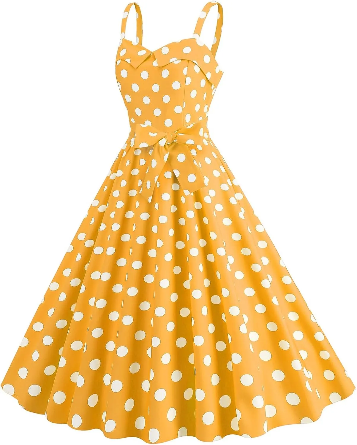 Womens Sleeveless V Neck Plaid Dot Printed Vintage Fit Dress Patchwork Cocktail Party Zipper Swing Dresses