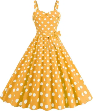 Womens Sleeveless V Neck Plaid Dot Printed Vintage Fit Dress Patchwork Cocktail Party Zipper Swing Dresses