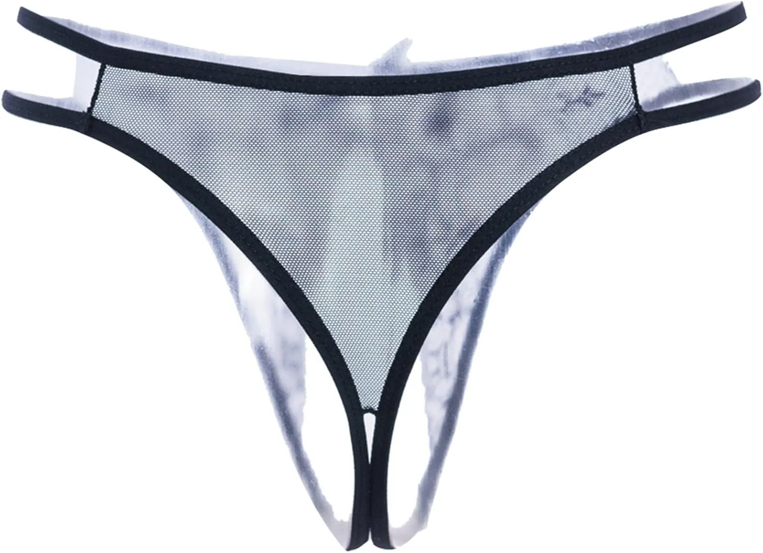 Women's Thong G-String Underwear String Lace Mid-Rise Open Front Cut Out Panties Soft Invisibles Lingerie Panties