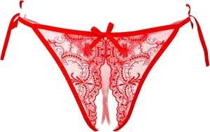 Women's Thong G-String Underwear String Lace Mid-Rise Open Front Cut Out Panties Soft Invisibles Lingerie Panties