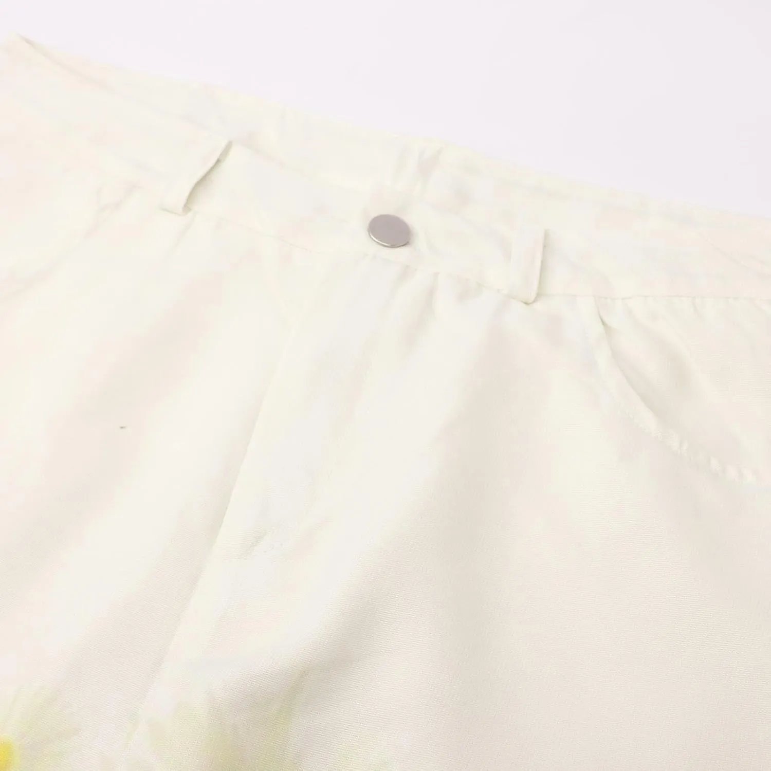 Womens Vintage Wide Leg Fashion High Waisted Casual Denim Pants 90s Floral Printed Pull On Baggy Trousers 2