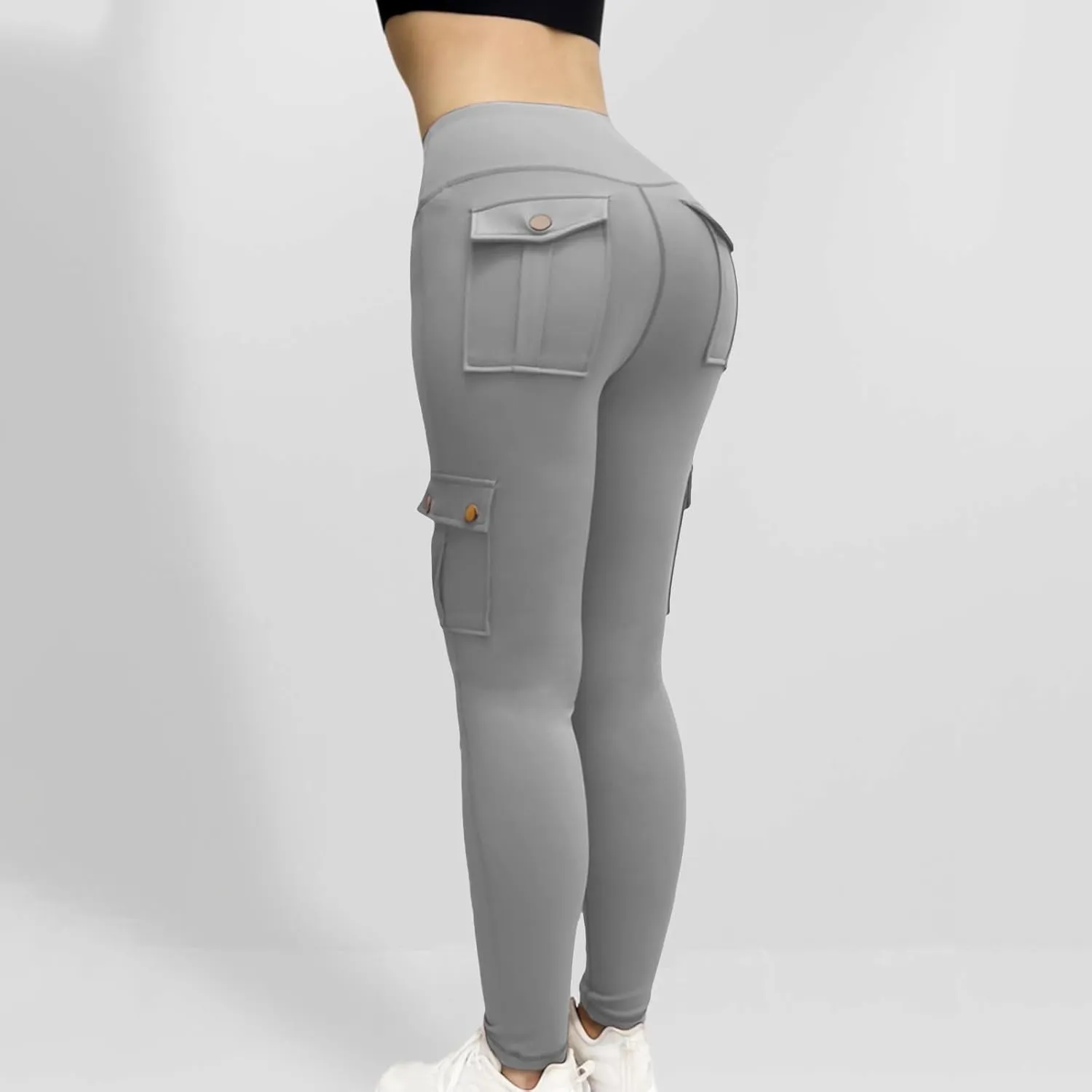 Workout Leggings for Women High Waisted with Pockets Summer Tummy Control Compression Yoga Pants Sweat Wicking 4-Way Stretch
