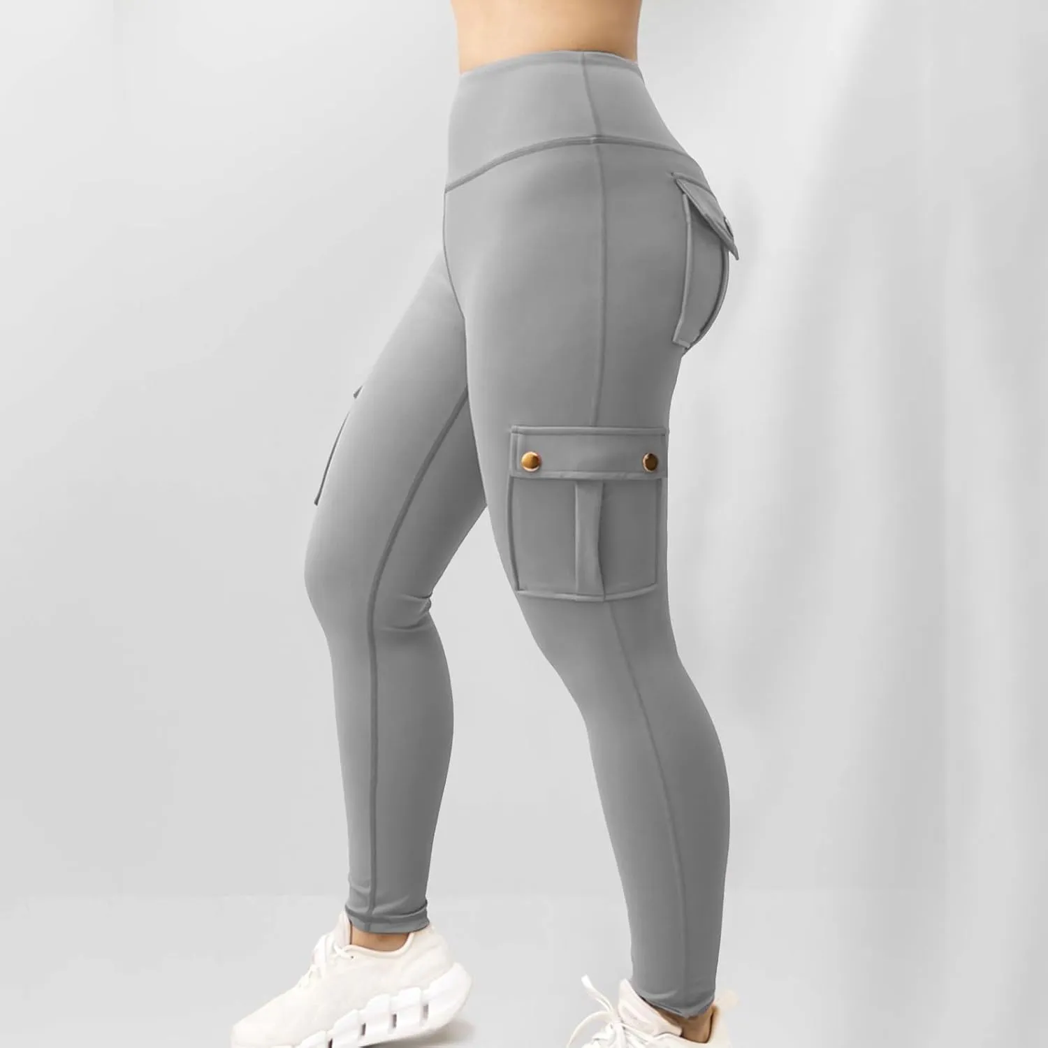 Workout Leggings for Women High Waisted with Pockets Summer Tummy Control Compression Yoga Pants Sweat Wicking 4-Way Stretch