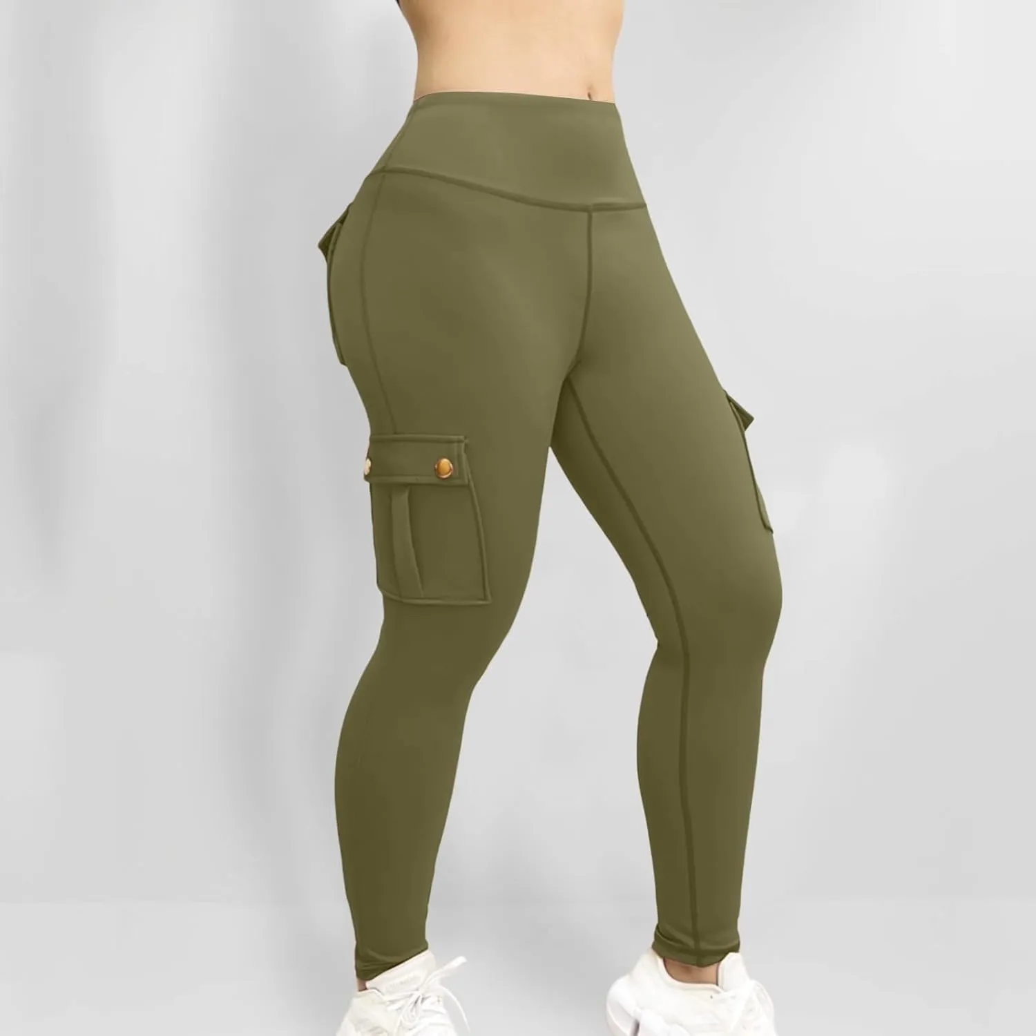 Workout Leggings for Women High Waisted with Pockets Summer Tummy Control Compression Yoga Pants Sweat Wicking 4-Way Stretch