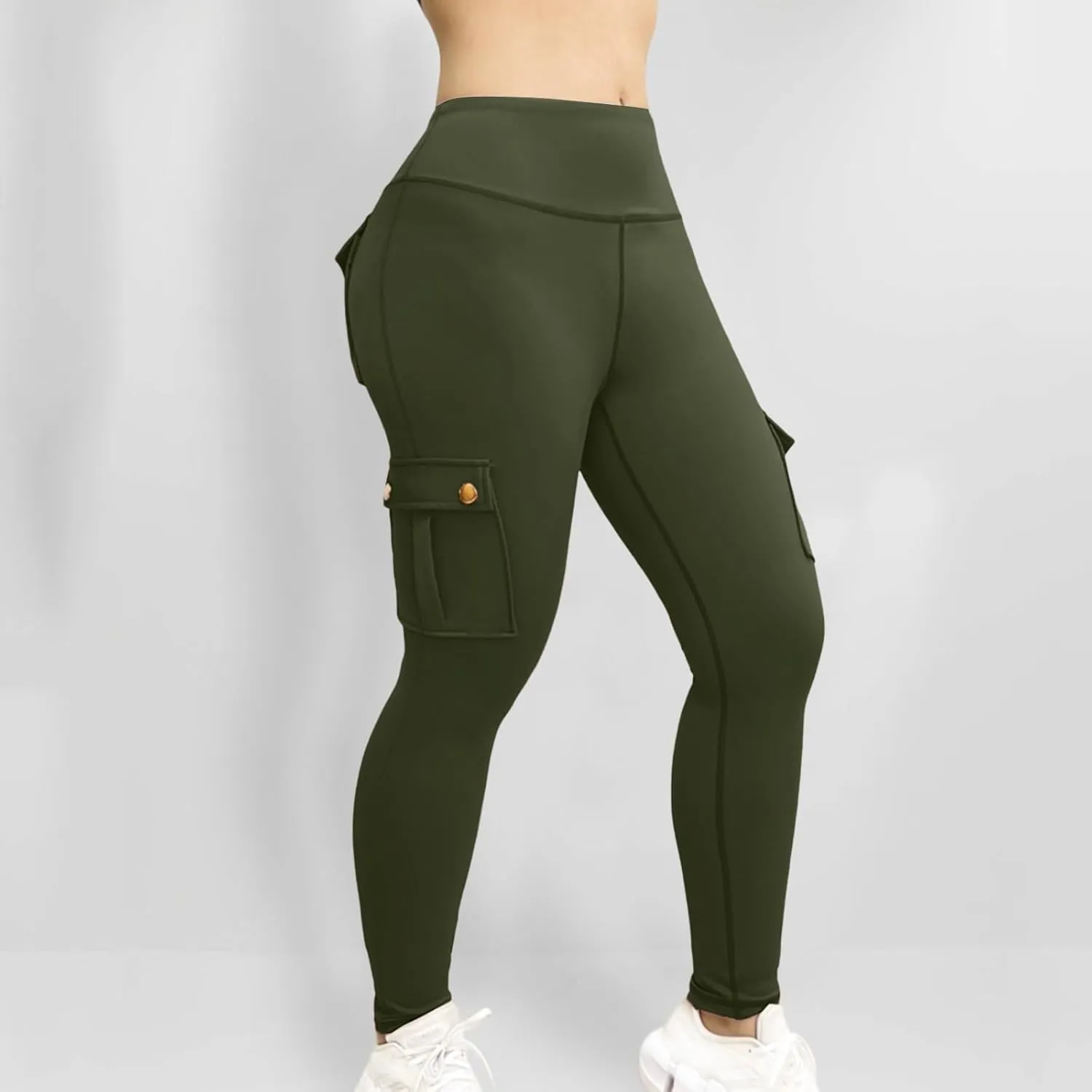 Workout Leggings for Women High Waisted with Pockets Summer Tummy Control Compression Yoga Pants Sweat Wicking 4-Way Stretch