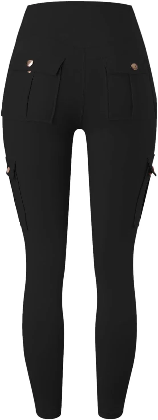 Workout Leggings for Women High Waisted with Pockets Summer Tummy Control Compression Yoga Pants Sweat Wicking 4-Way Stretch