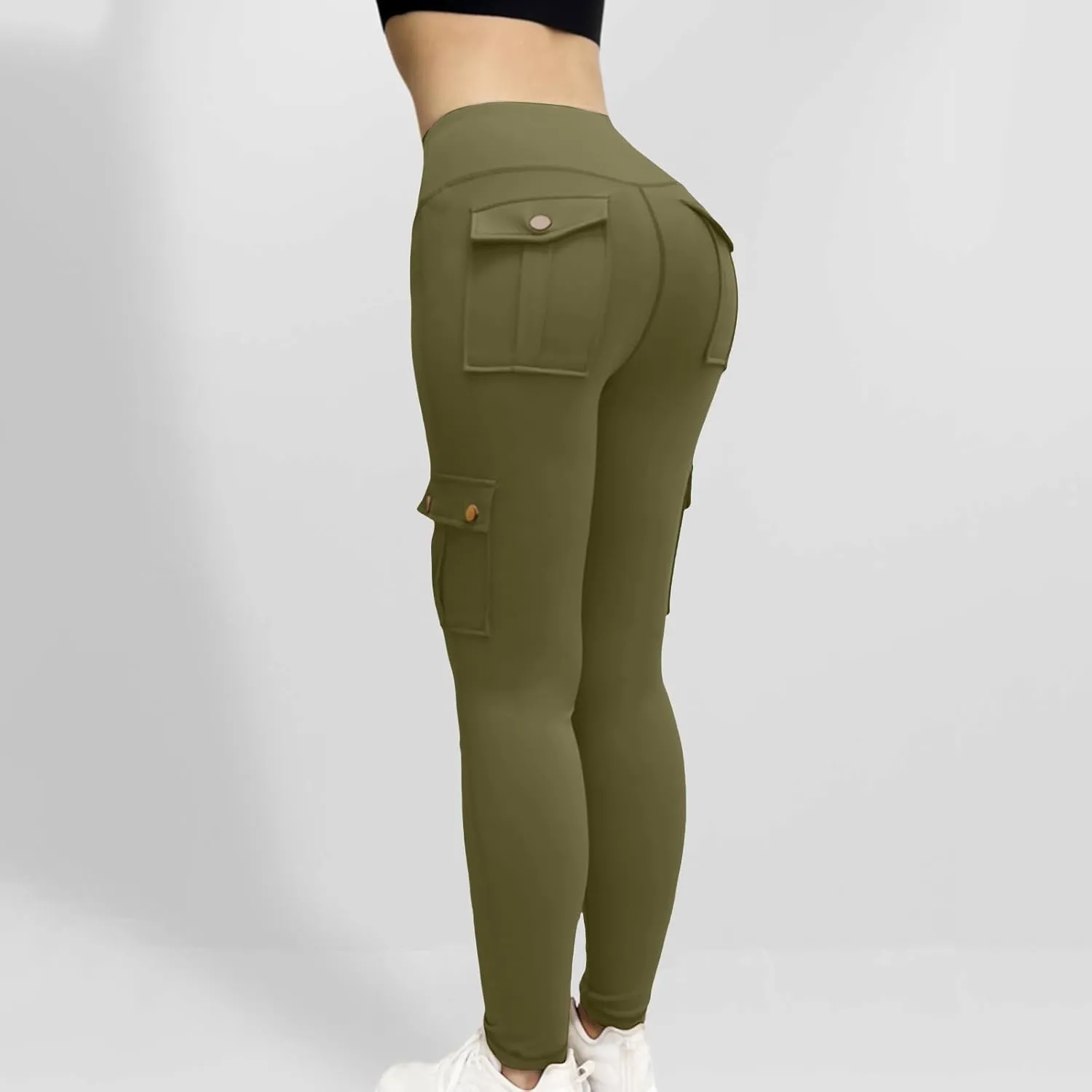 Workout Leggings for Women High Waisted with Pockets Summer Tummy Control Compression Yoga Pants Sweat Wicking 4-Way Stretch