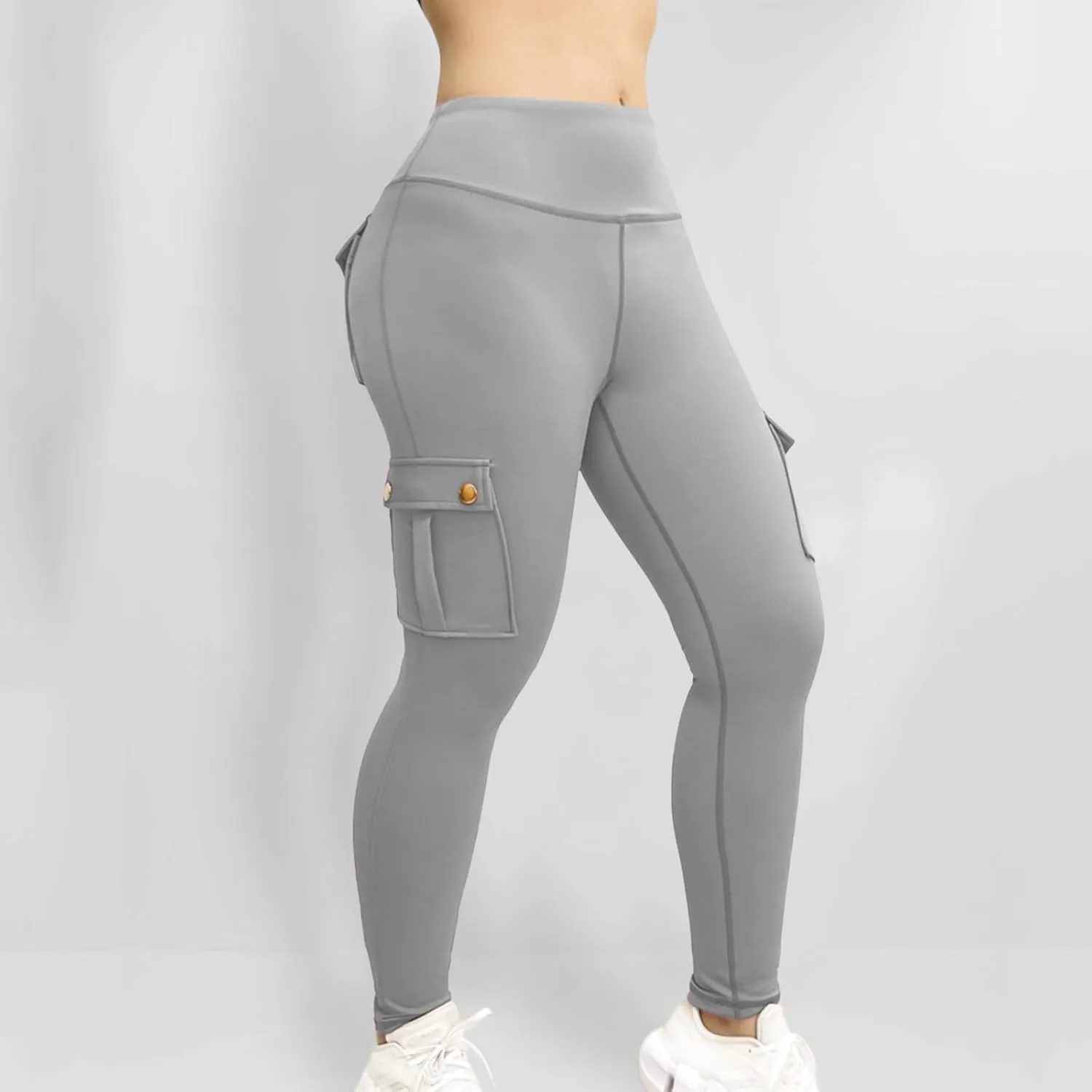 Workout Leggings for Women High Waisted with Pockets Summer Tummy Control Compression Yoga Pants Sweat Wicking 4-Way Stretch