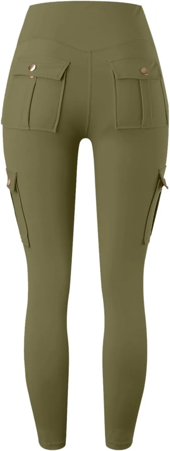 Workout Leggings for Women High Waisted with Pockets Summer Tummy Control Compression Yoga Pants Sweat Wicking 4-Way Stretch