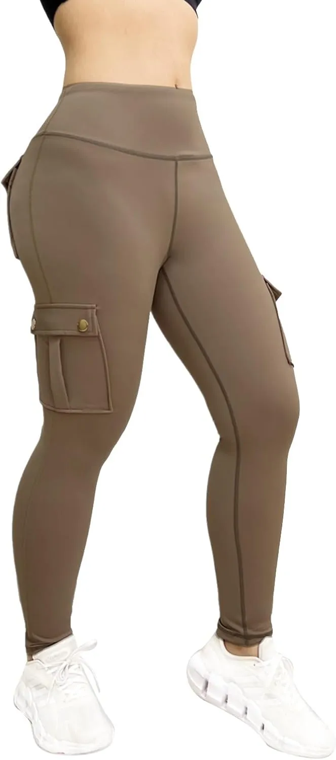 Workout Leggings for Women High Waisted with Pockets Summer Tummy Control Compression Yoga Pants Sweat Wicking 4-Way Stretch