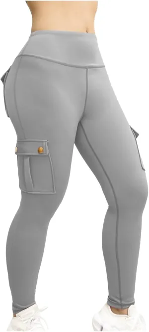Workout Leggings for Women High Waisted with Pockets Summer Tummy Control Compression Yoga Pants Sweat Wicking 4-Way Stretch
