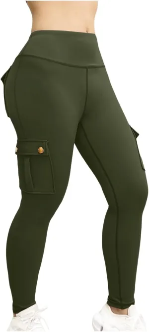 Workout Leggings for Women High Waisted with Pockets Summer Tummy Control Compression Yoga Pants Sweat Wicking 4-Way Stretch