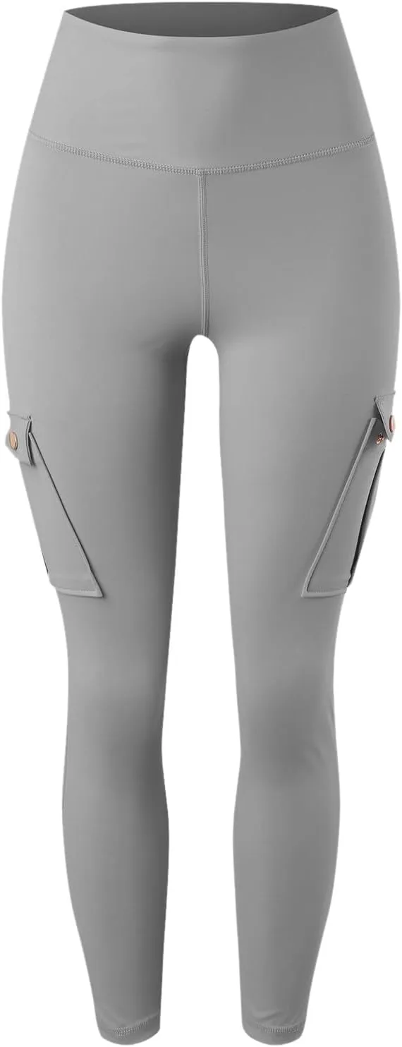 Workout Leggings for Women High Waisted with Pockets Summer Tummy Control Compression Yoga Pants Sweat Wicking 4-Way Stretch
