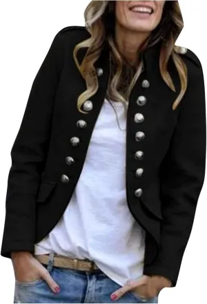 XUETON Womens Casual Blazers Oversized Long Sleeve Button Slim Open Front Work Office Business Dressy Boyfriend Fall Cardigans