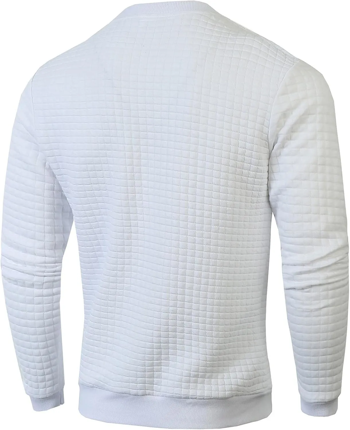 Ymosrh Mens Athletic Sweatshirts Pullover Plaid Jacquard Long Sleeve Solid Color Casual Workout Sweat Shirts