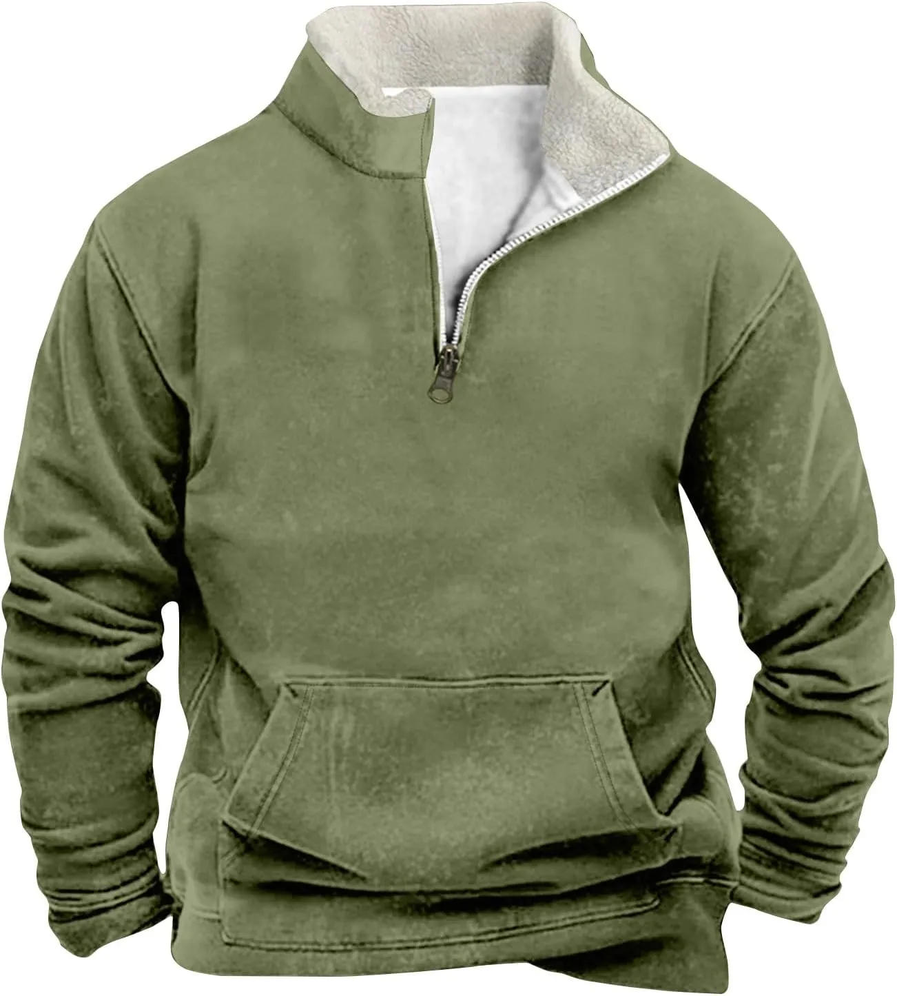 Ymosrh Men's Outdoor Work Sweatshirts Quarter Zip Sweater Pullover Long Sleeve Fleece Athletic Workout Golf Sweatshirt, M-5XL